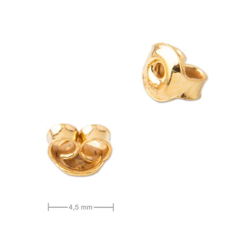 Opritoare din argint pentru cercei fluture 4,5mm placată cu aur de 24K nr.917