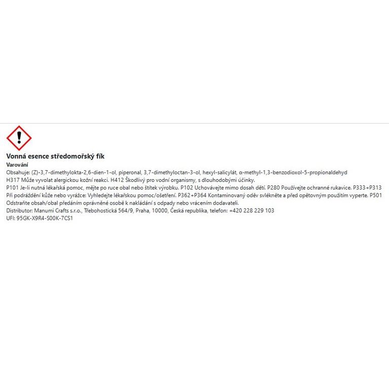 Manumi vonná esencia stredomorská figa 10 ml