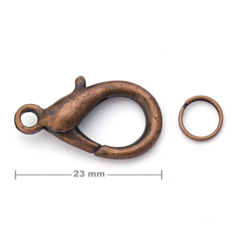 Jewellery lobster clasp 23mm antique copper