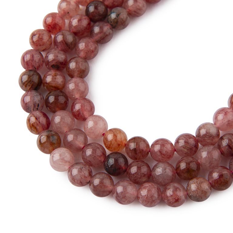 Lepidocrocite Red Quartz beads 6mm