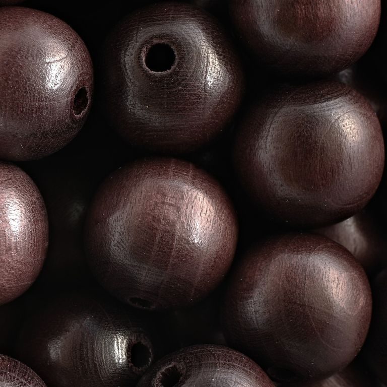 Czech wooden beads round 18mm dark brown No.53