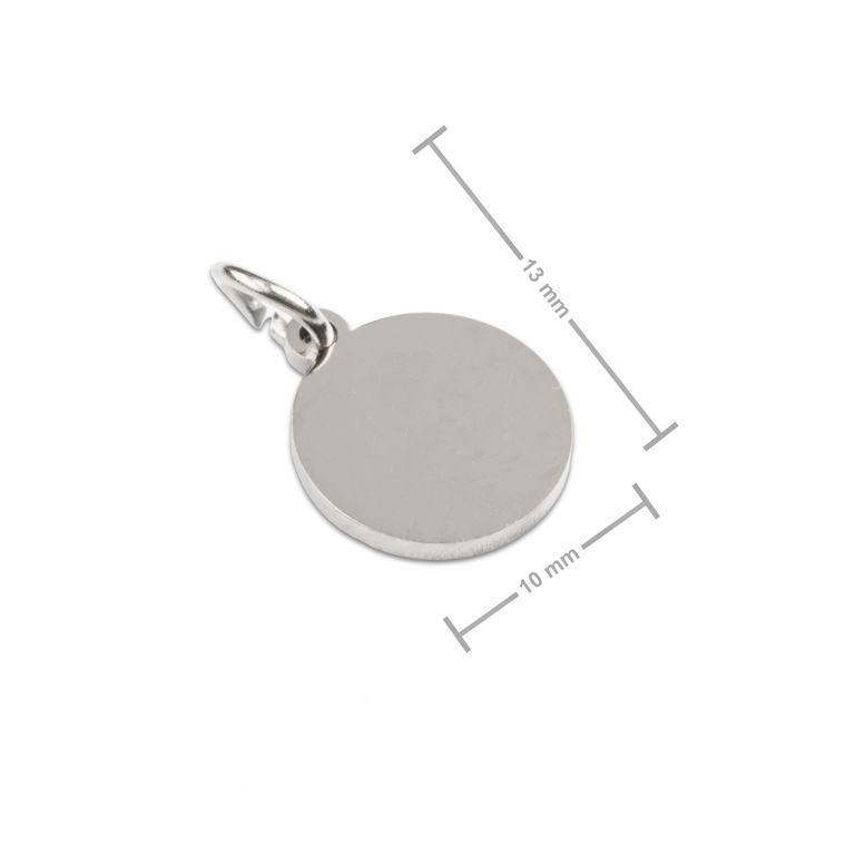 Přívěsek z chirurgické oceli medailon pro gravírování 10 mm