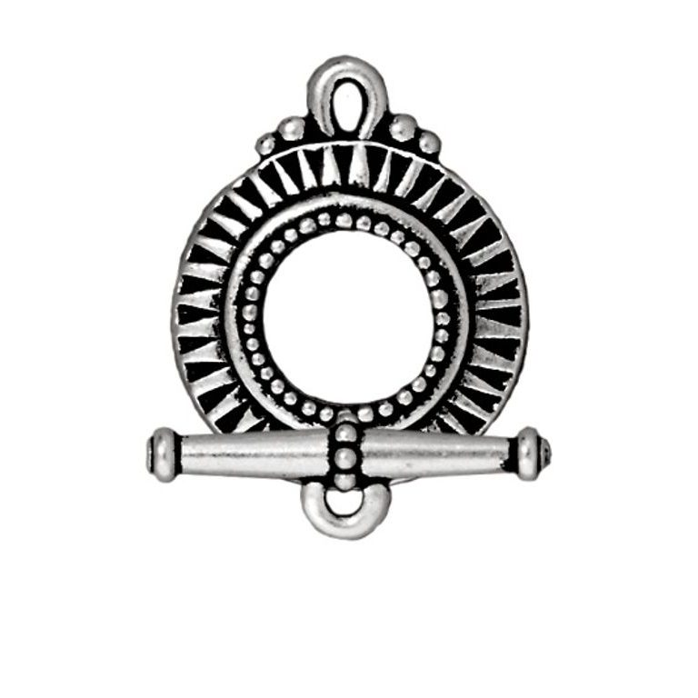 TierraCast toggle clasp Sunburst antique silver