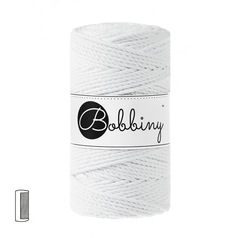 Bobbiny Macramé Rope Regular 3PLY 3mm White