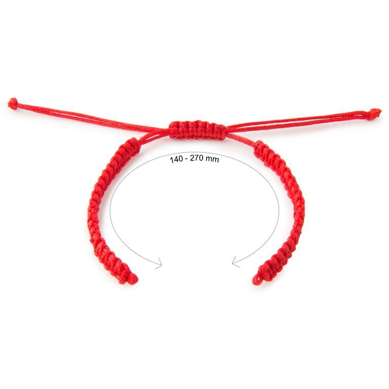 Bază din nailon pentru brățări Shamballa 145mm roșie