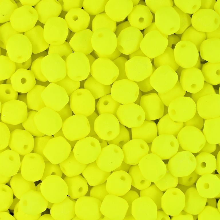 Manumi české broušené korálky 4 mm Neon Yellow