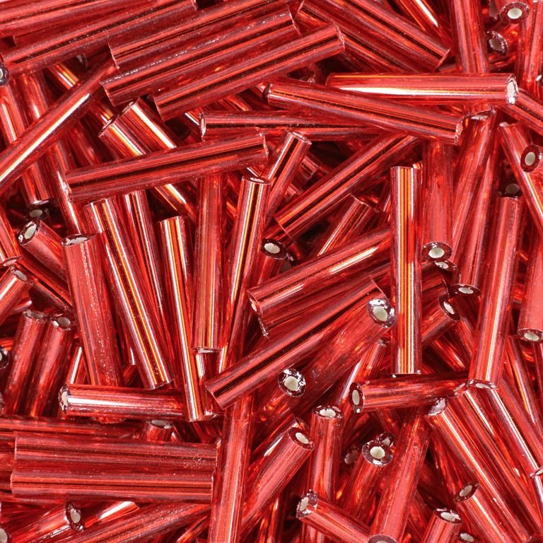 PRECIOSA glass tubes straight 15mm red