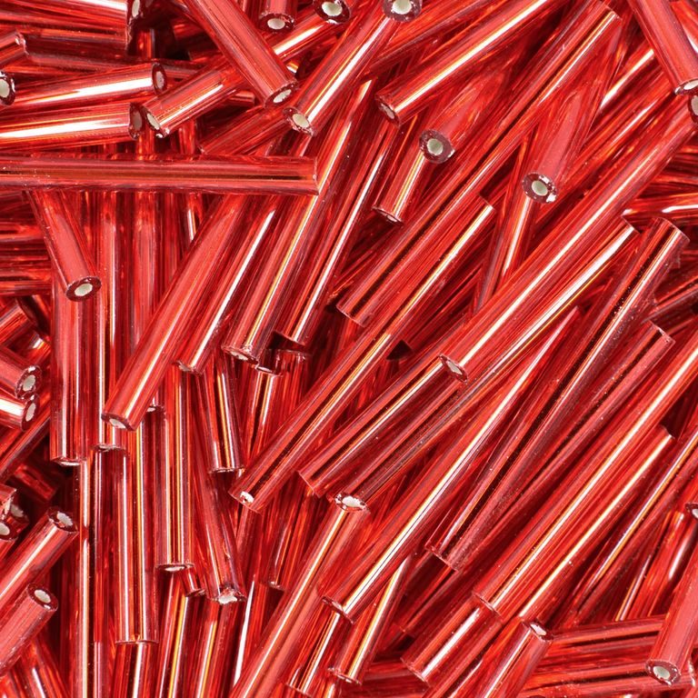 PRECIOSA glass tubes straight 25mm red