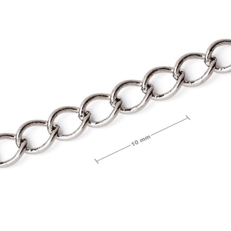 Bižuterní řetízek v metráži v barvě platiny č. 19