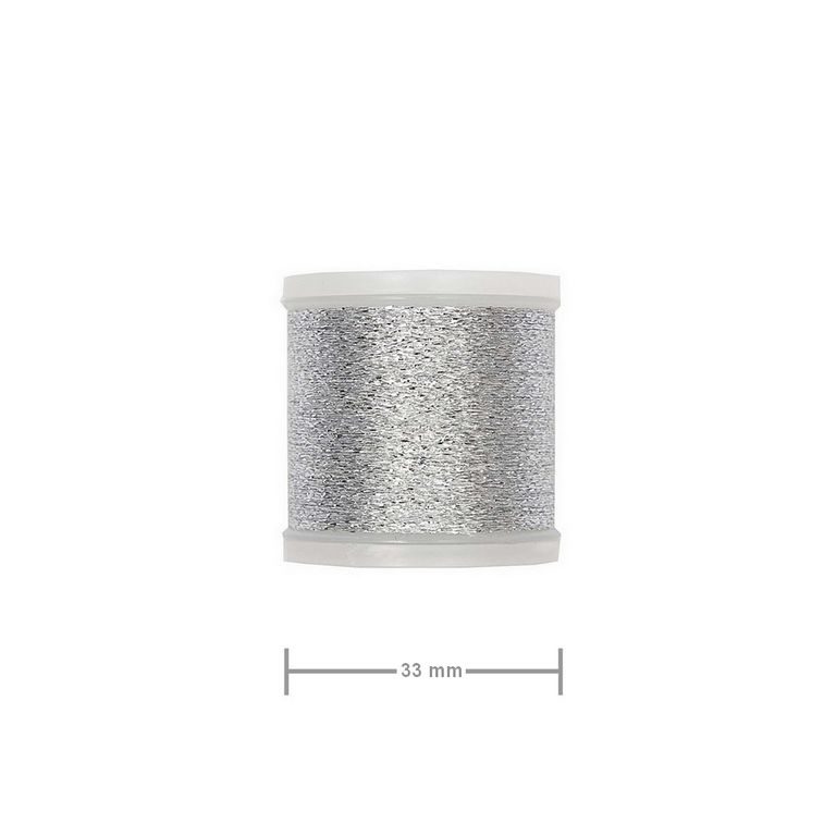 Metallic embroidery thread in the colour of silver