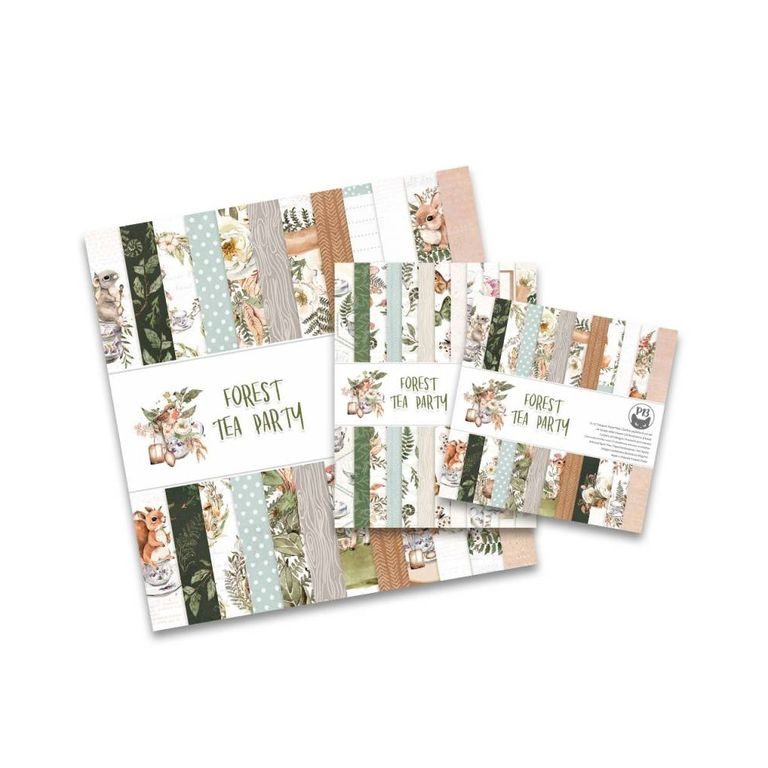 Set of double-sided papers for scrapbook 30x30cm 12 sheets P13 Forest Tea Party