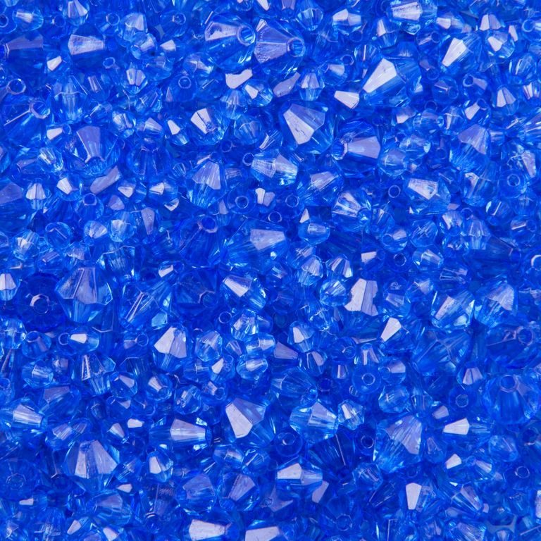Acrylic faceted beads 4-8 mm blue