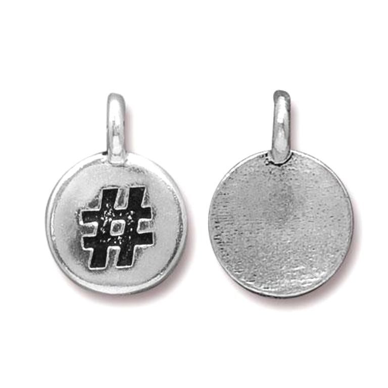 TierraCast pendant Hashtag antique silver