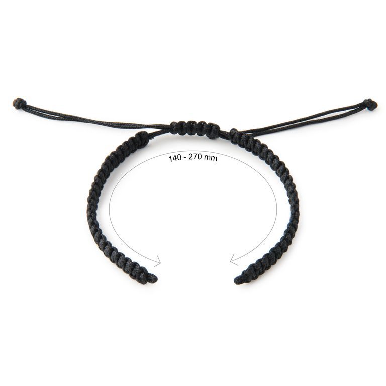 Bază din nailon pentru brățări Shamballa 145mm neagră