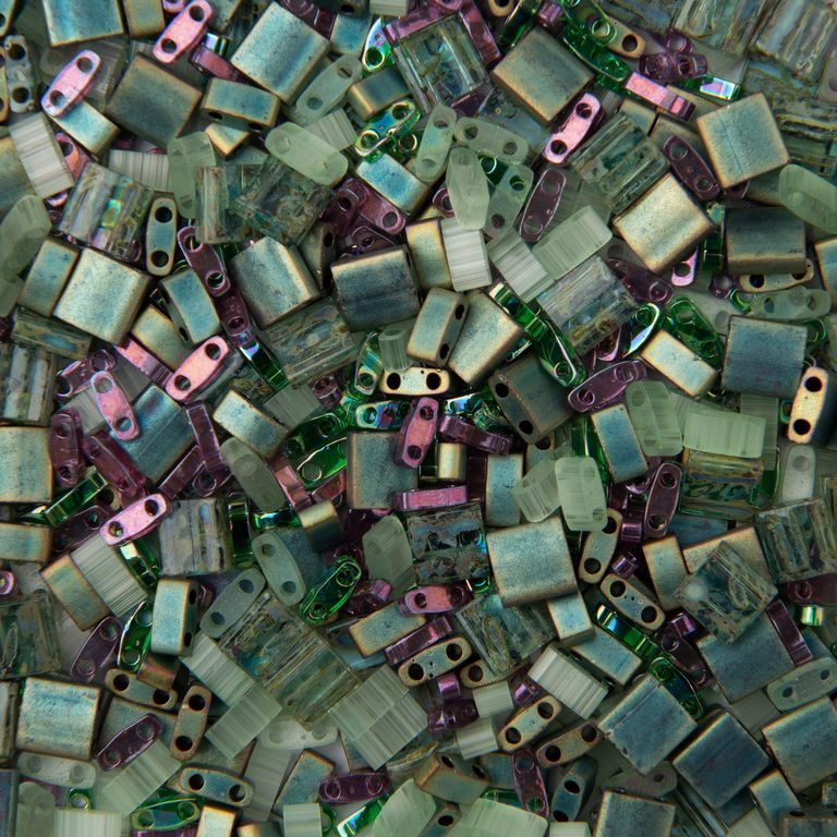 Miyuki Tila Freeform směs korálků sherwood forest