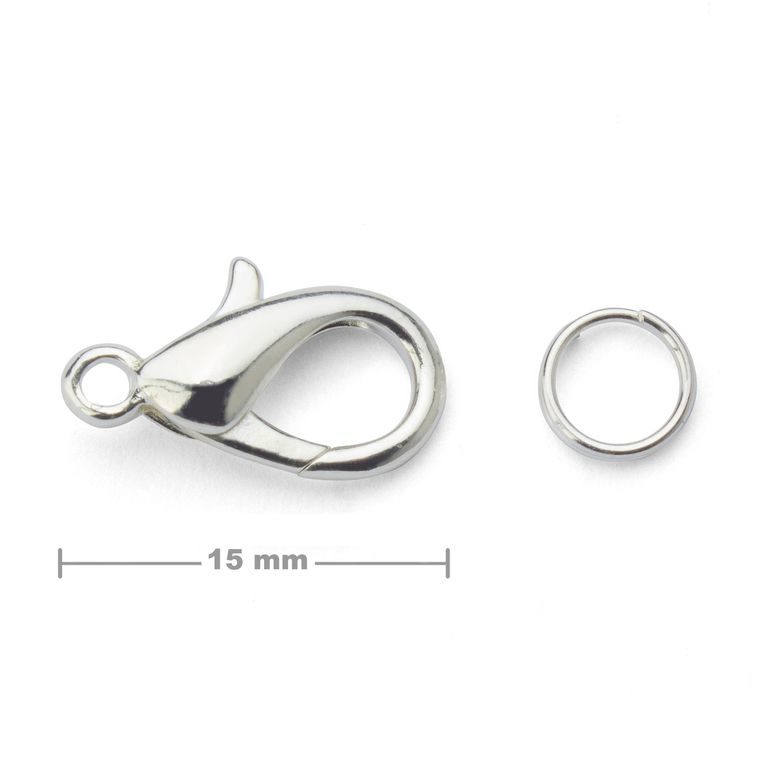 Jewellery lobster clasp 15mm silver