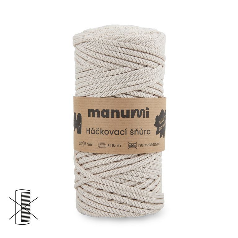 Manumi crochet polyester cord 5 mm cream