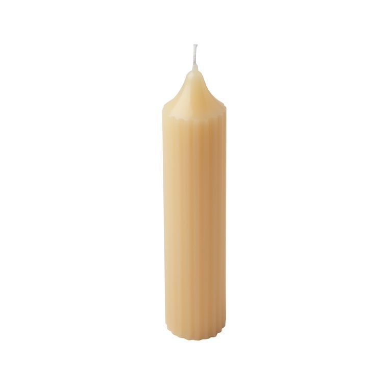 Polycarbonate candle mould in the shape of a scored cylinder 35x150mm