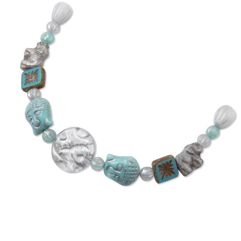 Mix of glass beads Rutkovsky turquoise Buddha