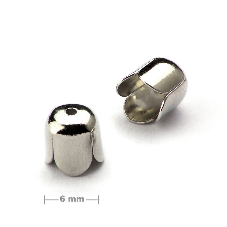 Tulip bead cap 6mm platinum