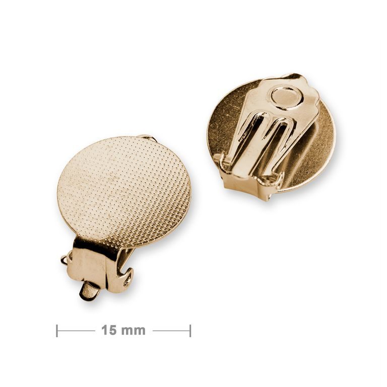 Flat clip on earrings 15mm gold