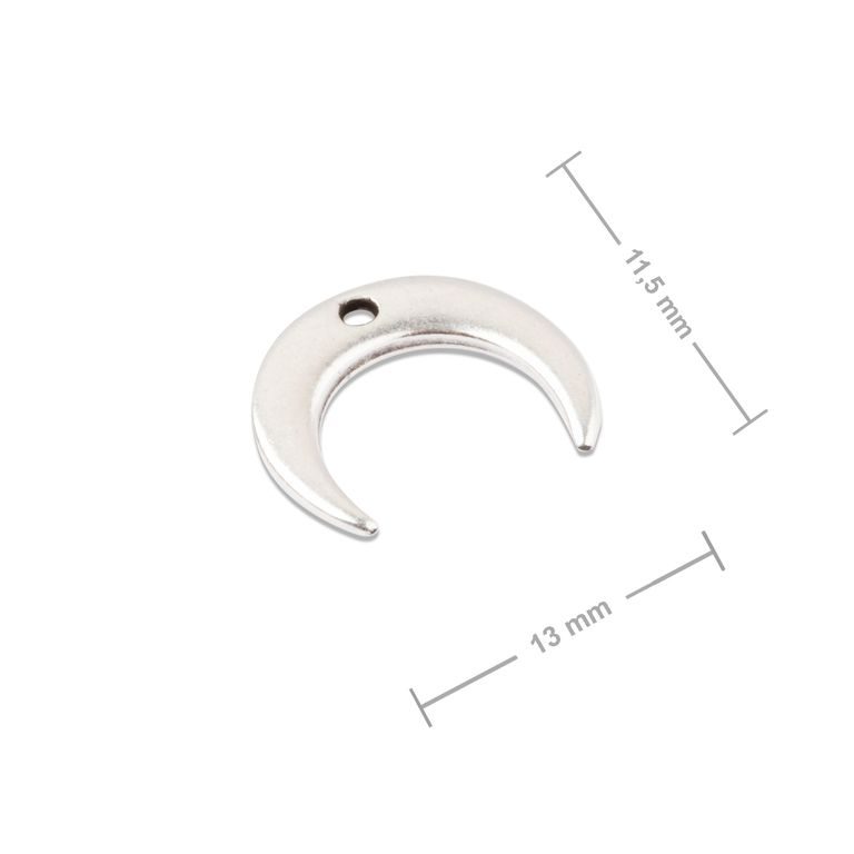 Manumi pendant half-moon 13x11.5mm silver-plated