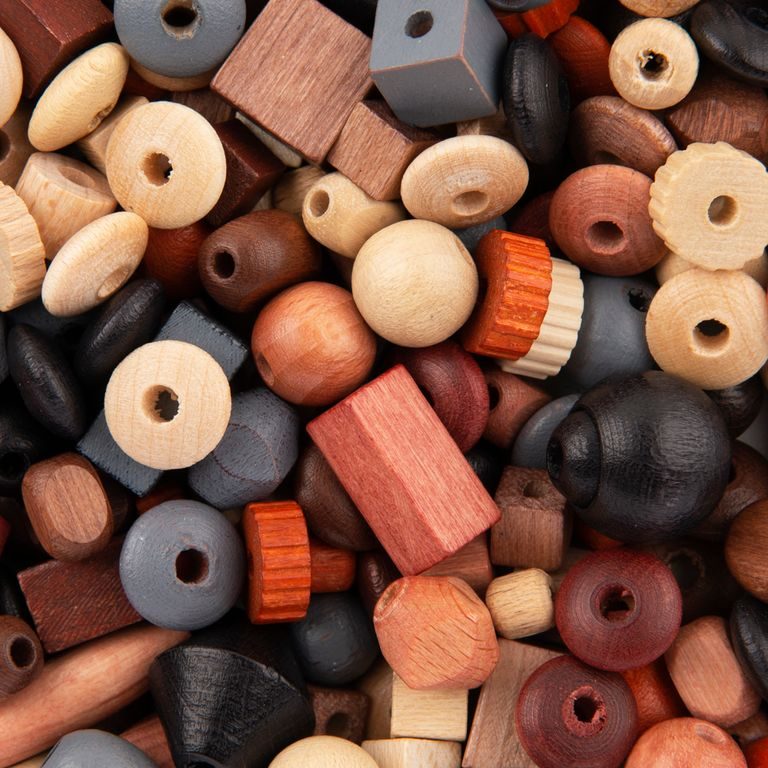 Wooden beads various mix natural