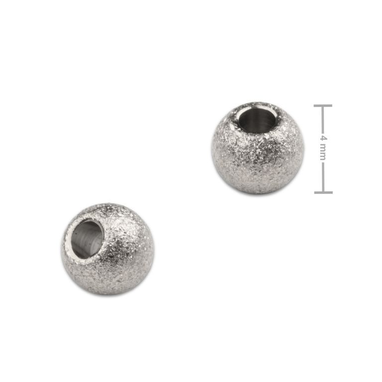 Korálek z chirurgické oceli 4 mm stardust matný