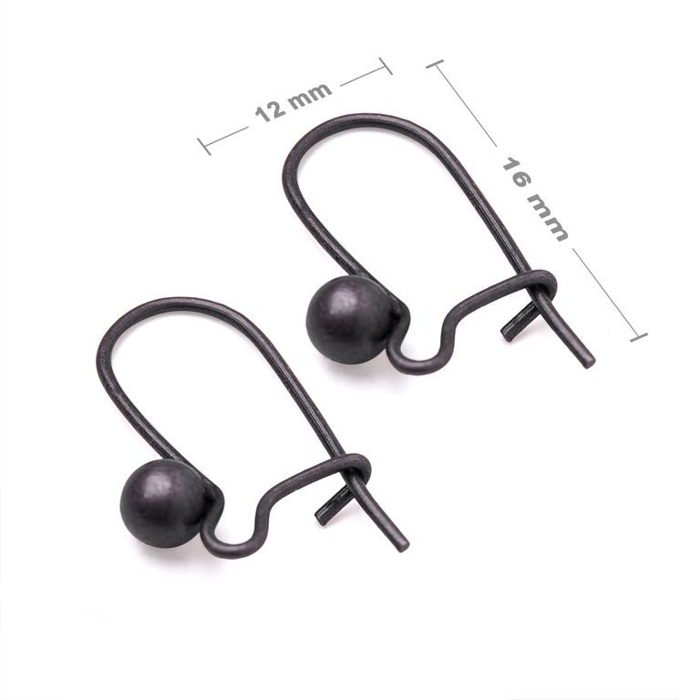 Kidney earring hooks 16x12mm anthracite