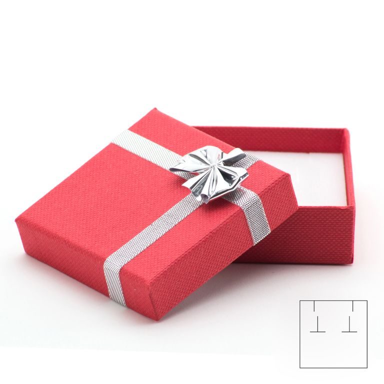 Darčeková krabička na šperk červená 57x57x28mm