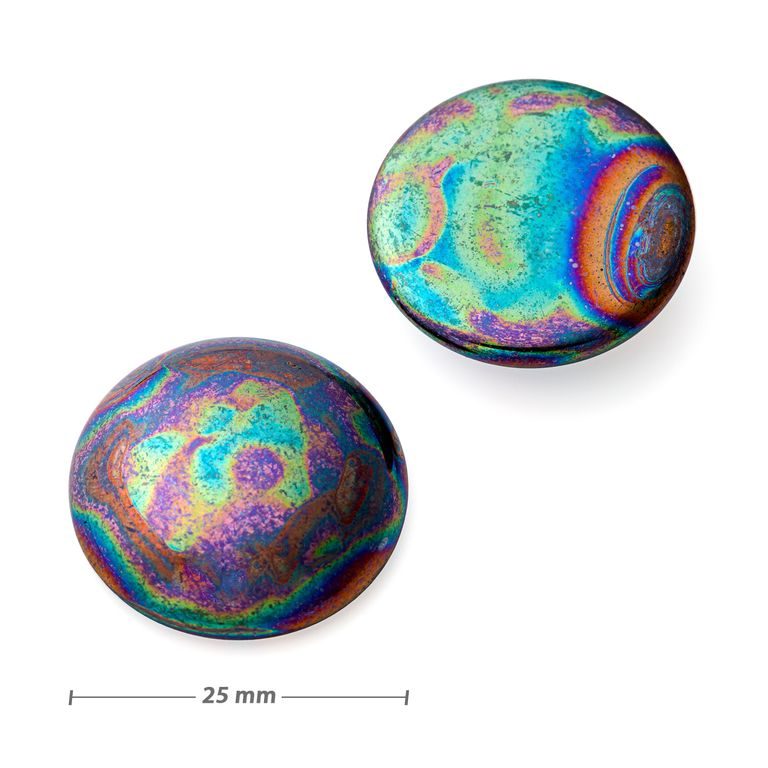 Czech glass cabochon 25mm iris