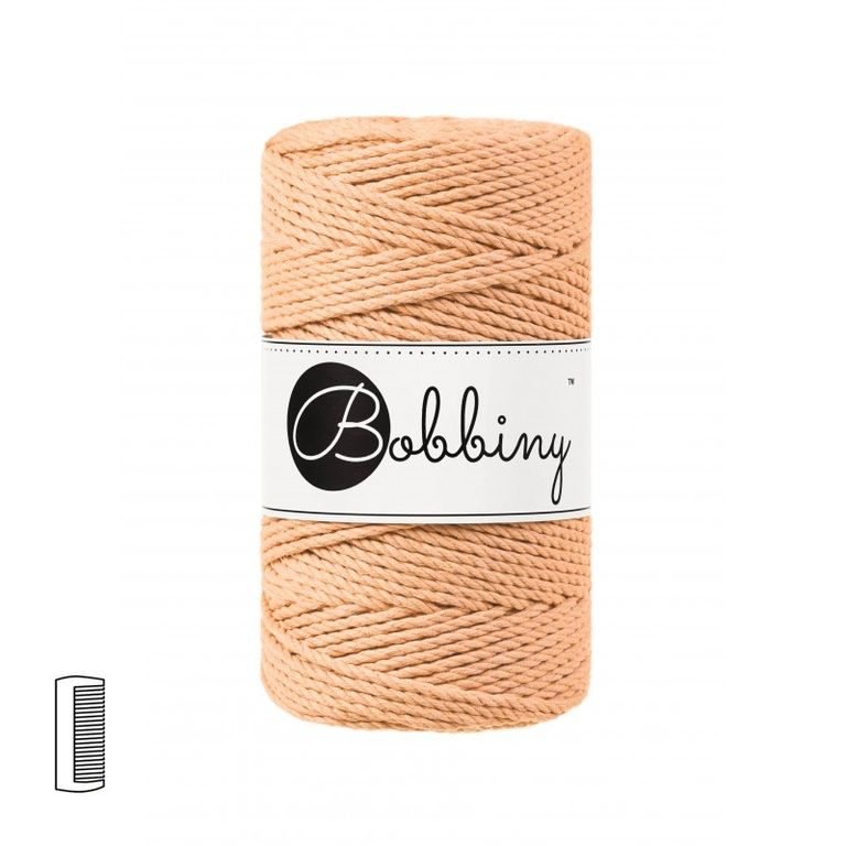 Bobbiny Macramé příze stáčená 3PLY 3mm Peach Fuzz