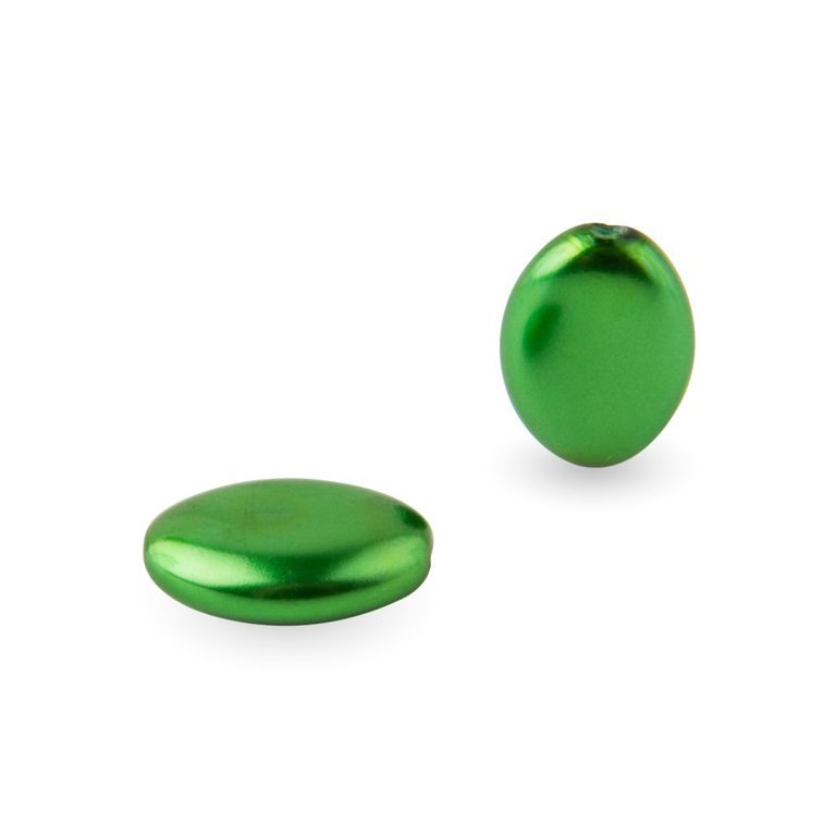 Czech glass shaped pearls 16x11mm green No.31