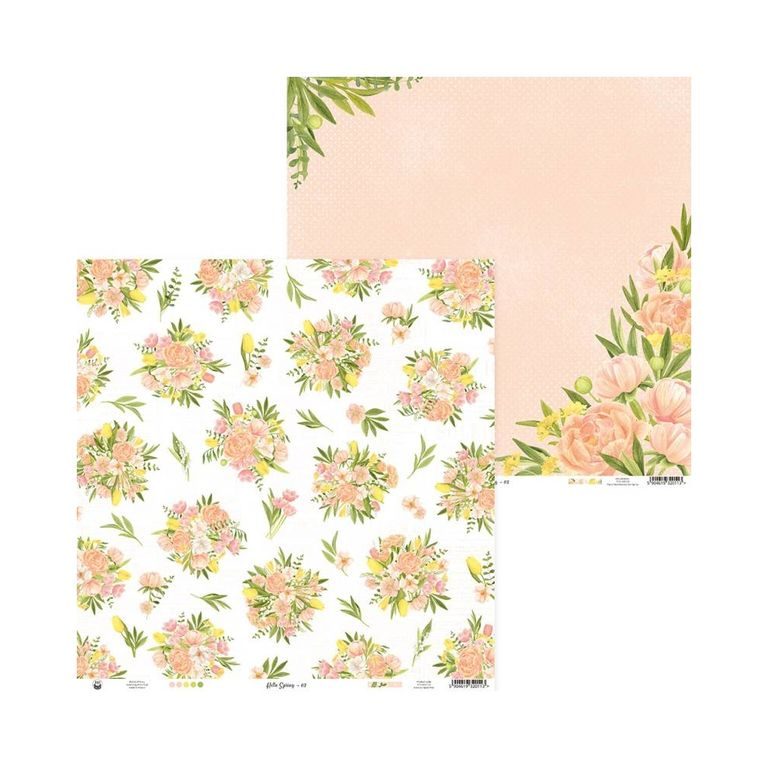 Set of double-sided papers for scrapbook 30x30cm 12 sheets P13 Hello spring