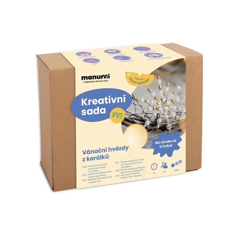 Manumi creative kit for making Christmas stars from beads