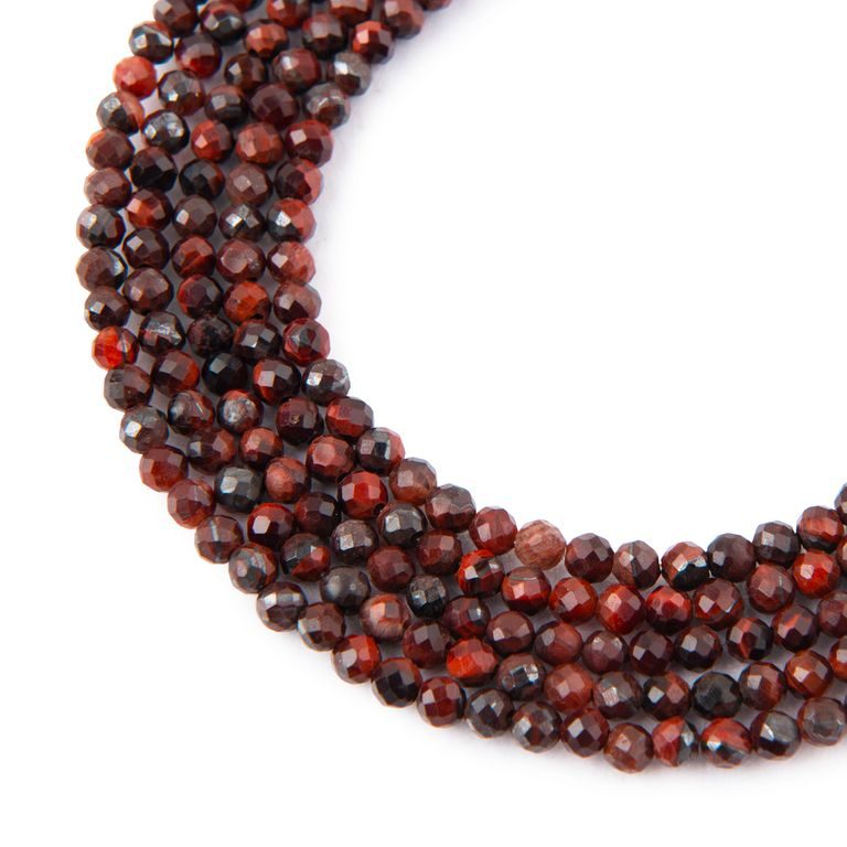 Red Tiger Eye faceted beads 4mm