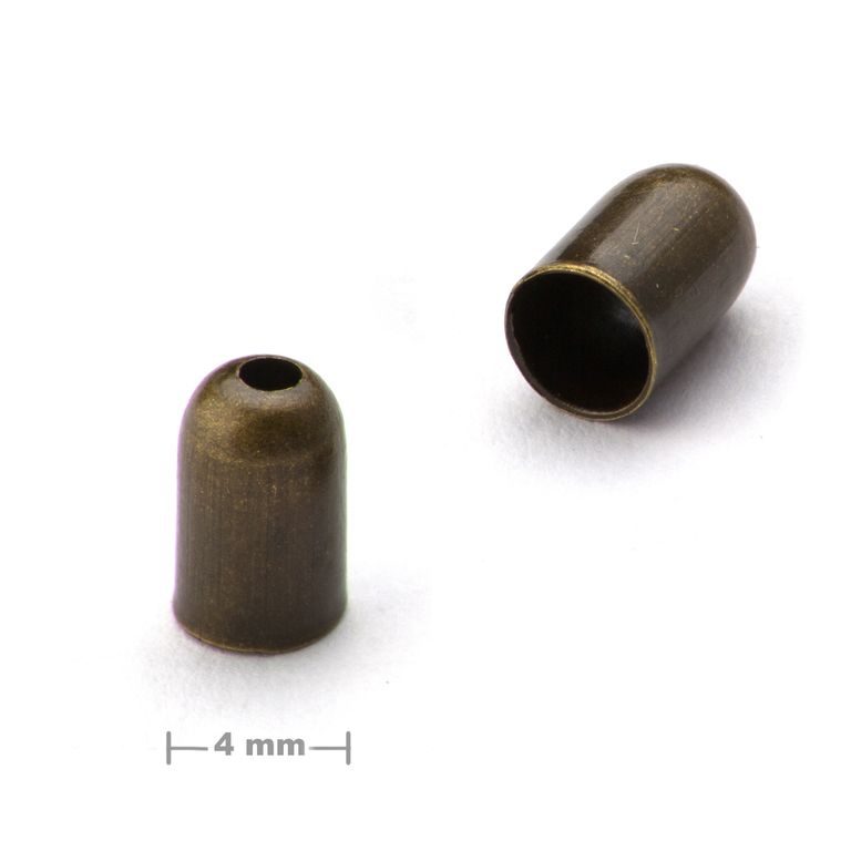 Plain bead cap 4mm antique brass