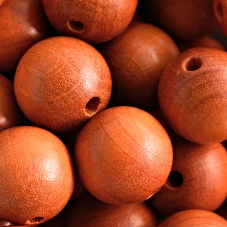 Dřevěné korálky kulička 18mm oranžová