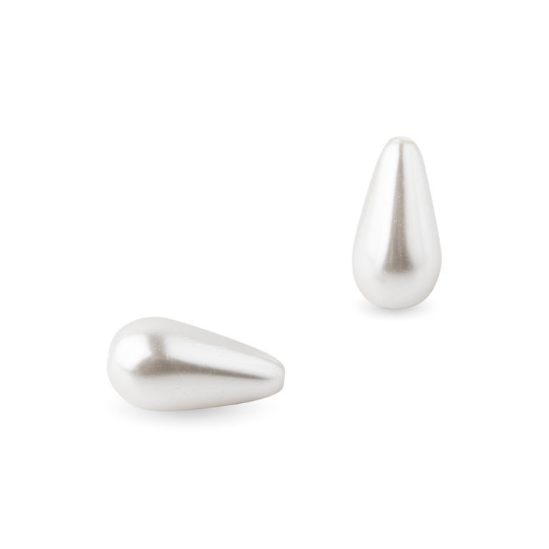 Voskové perly tvary 15x8mm biele č.2