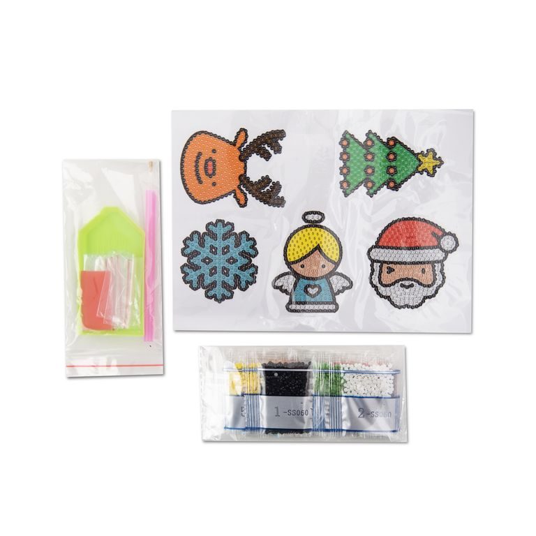 Diamond painting set of stickers with Christmas motifs 5pcs