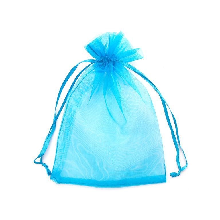 Organza bag 80x70mm light blue