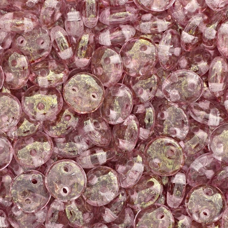 CzechMates Lentil 6mm Luster Transparent Topaz Pink No.192