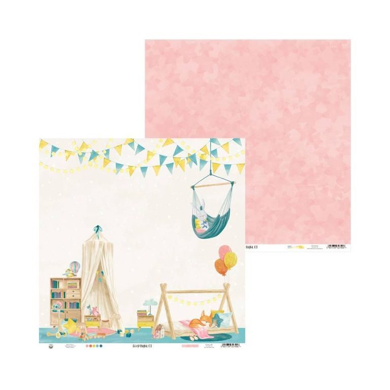 Set of double-sided papers for scrapbook 30x30cm 12 sheets P13 Good Night