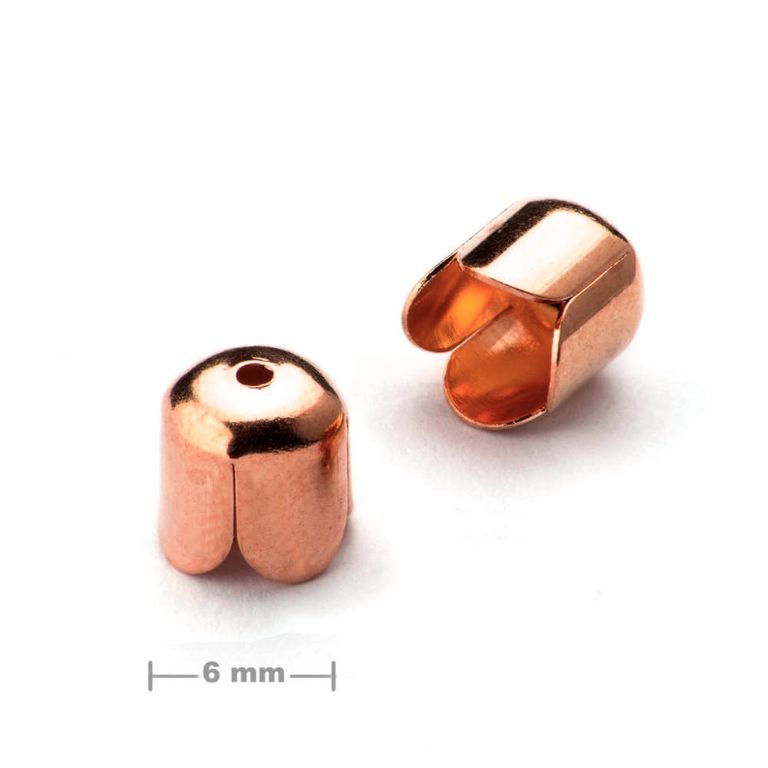 Bead cap tulip 6mm rose gold