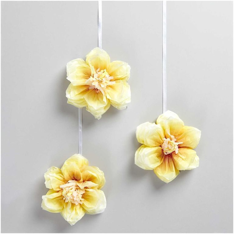 Sada na výrobu kvetín z hodvábneho papiera – narcisy priemer 13 cm