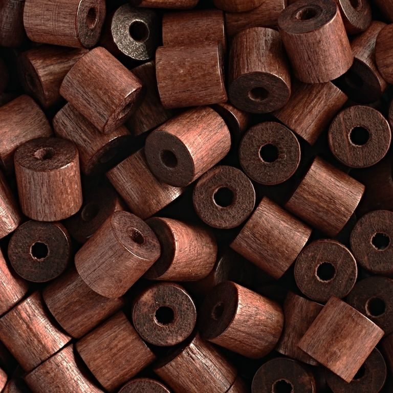 Czech wooden beads cylinder 7x7mm mahogany No.41