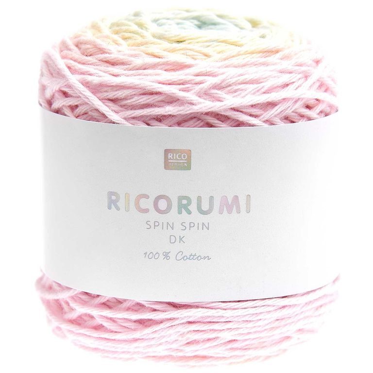 Ricorumi Spin Spin Crochet Yarn shade 017 Pastel Rainbow