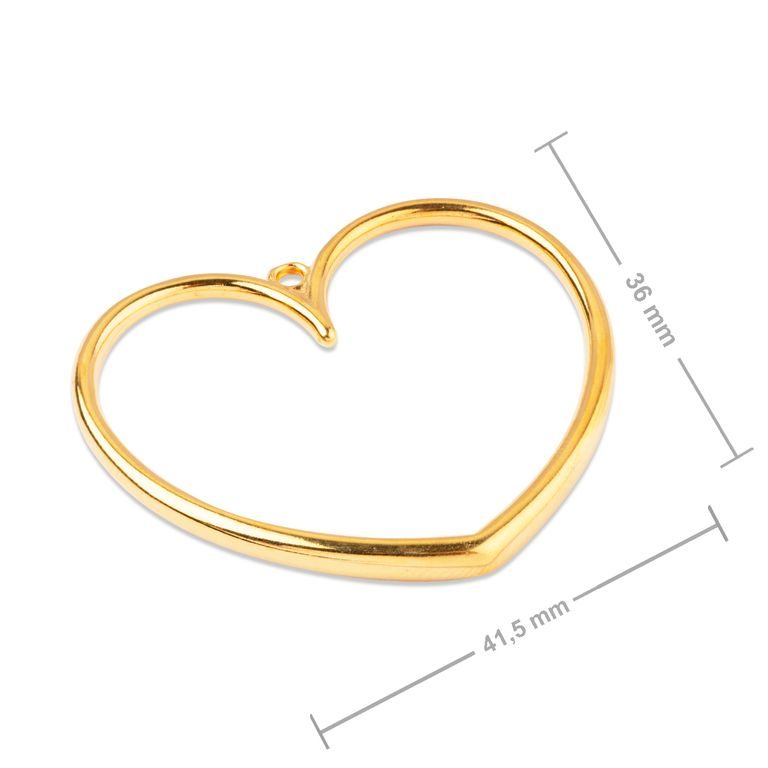 Manumi pendant heart 41.5x36mm gold-plated