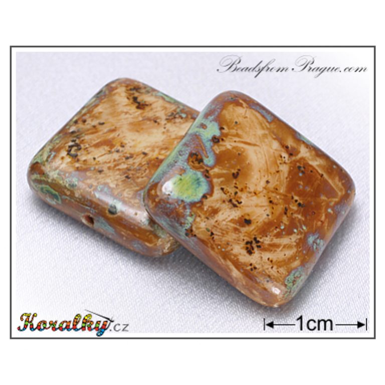 Czech glass Travertin pressed beads No.63