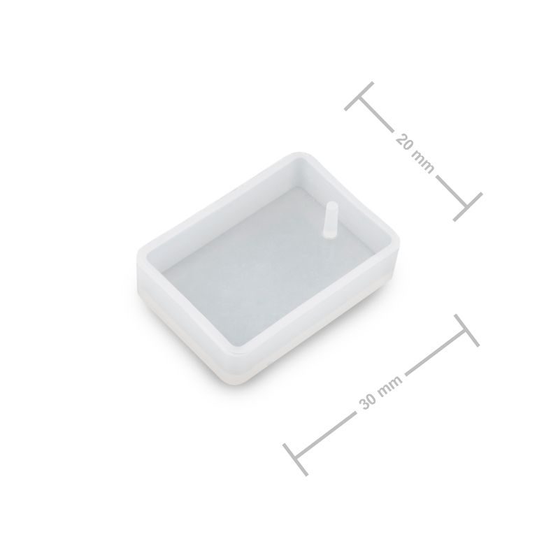 Silicone mould for crystal resin rectangular pendant 30x20mm